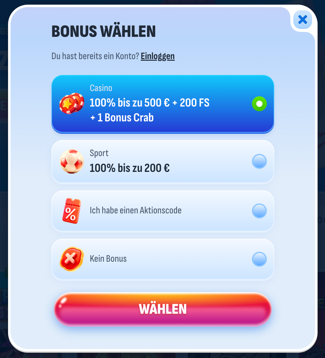 Nomini Registrierung Screenshot